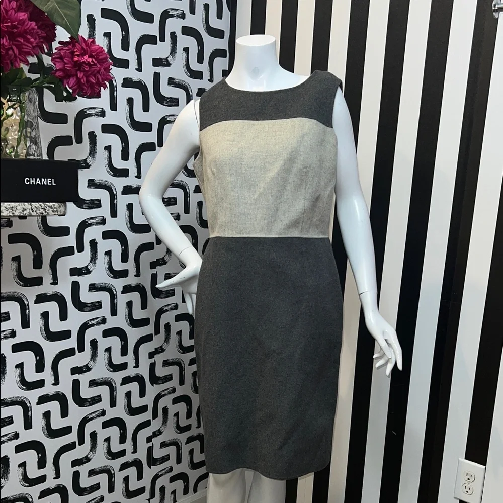 Talbots Two-Tone Black and Cream Midi Dress